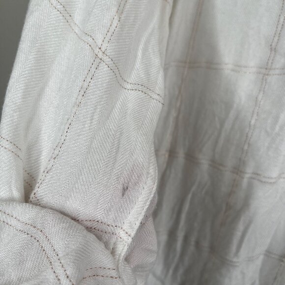 Rails Eloise Ivory Rose Gold Plaid Button Down Long Sleeve Flannel Shirt XS - Picture 9 of 11